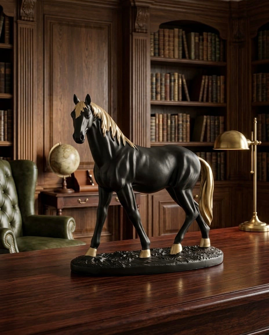 Classic Black & White Horse – Premium Decor Piece
