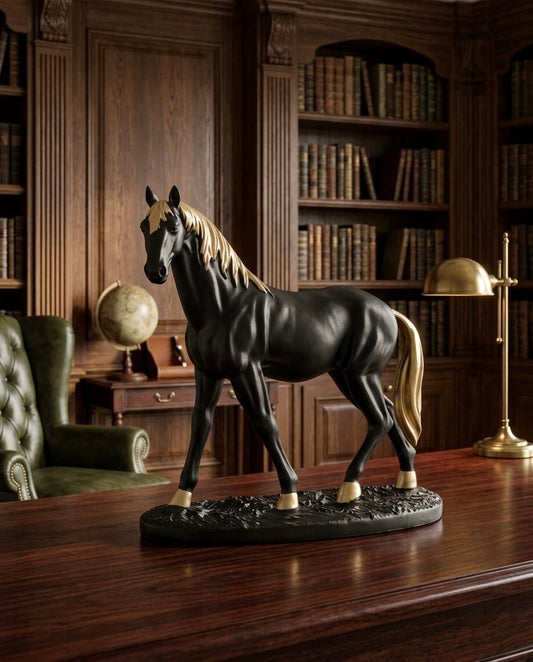 Classic Black & White Horse – Premium Decor Piece