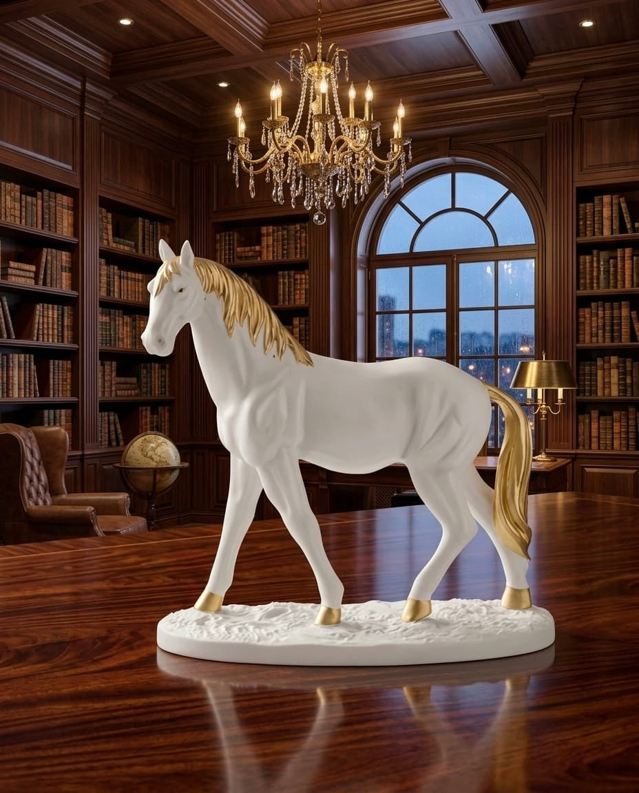 Classic Black & White Horse – Premium Decor Piece