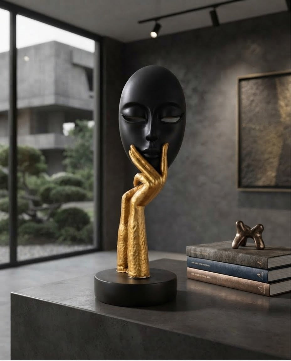 Abstract Thinker Face Statue