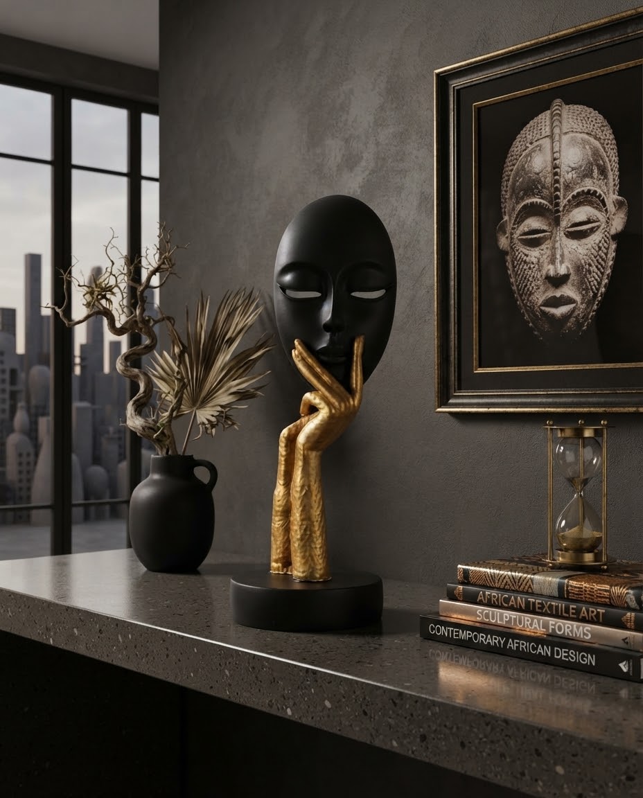 Abstract Thinker Face Statue