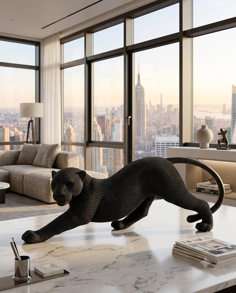 Black Panther Luxury Sculpture – Premium Modern Décor Piece